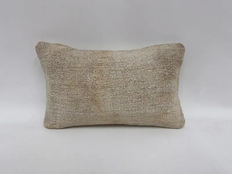 Antique Pillows, Gift Pillow, Nomadic Pillow Sham, Christmas Pillow, Cushion Cover, Handmade Kilim Cushion, 12x20 White Cushion Case - 1