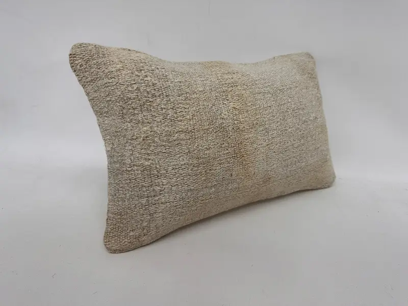 Antique Pillows, Gift Pillow, Nomadic Pillow Sham, Christmas Pillow, Cushion Cover, Handmade Kilim Cushion, 12x20 White Cushion Case - 3