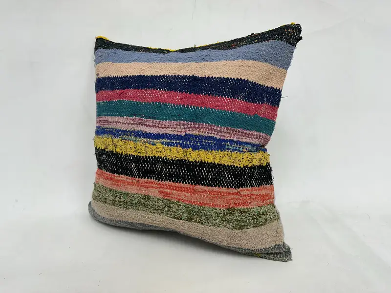 Pillow for Sofa, 20x20 Blue Pillow Sham, Accent Cushion Case, Pillow for Couch, Cushion Case, Wholesale Pillow, Kilim Pillow, Muted Cushion Case - 4