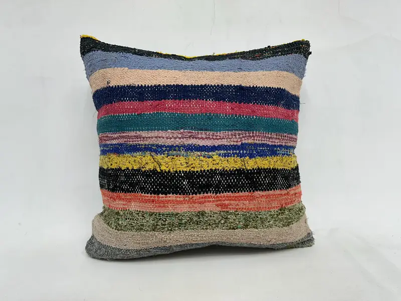 Pillow for Sofa, 20x20 Blue Pillow Sham, Accent Cushion Case, Pillow for Couch, Cushion Case, Wholesale Pillow, Kilim Pillow, Muted Cushion Case - 1
