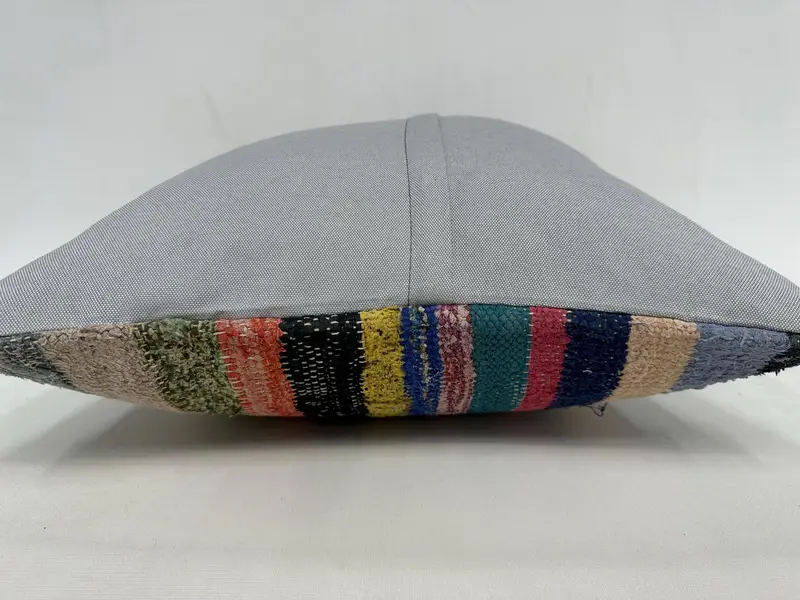 Pillow for Sofa, 20x20 Blue Pillow Sham, Accent Cushion Case, Pillow for Couch, Cushion Case, Wholesale Pillow, Kilim Pillow, Muted Cushion Case - 7