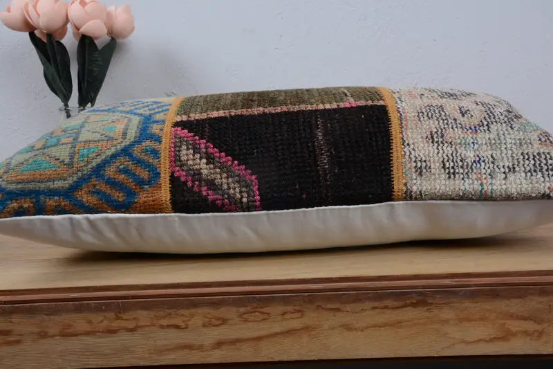 Vintage Kilim Pillow, Kilim Cushion Sham, 12x24 Red Pillow Case, Turkish Rugs Pillow, Chair Cushion, Cushion Cover, Vintage Pillow - 5