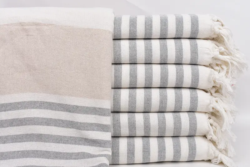 Housewarming Gift, Absorbent Turkish towel, Sand-resistant towel, Summer Towel, 68x36 Cotton Striped Terry Towel, Mother Of The Groom Gift - 1