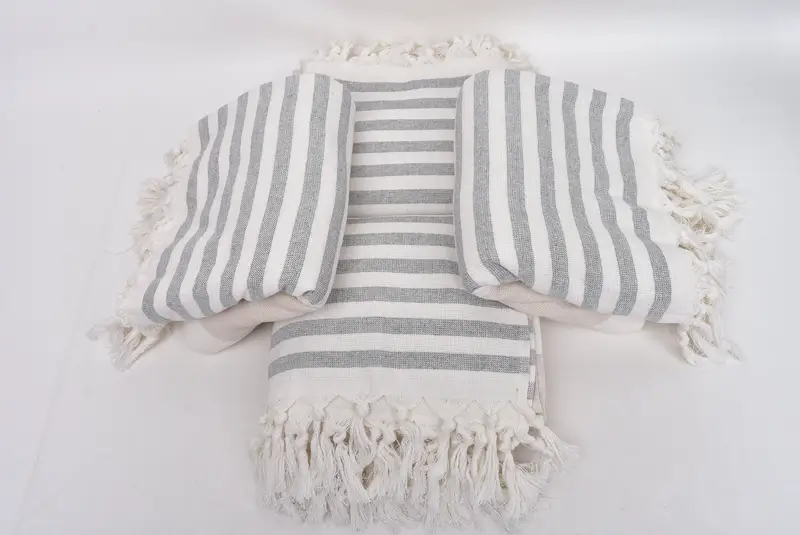 Housewarming Gift, Absorbent Turkish towel, Sand-resistant towel, Summer Towel, 68x36 Cotton Striped Terry Towel, Mother Of The Groom Gift - 6