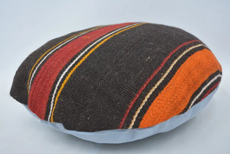 Cushion, Interior Designer Pillow, Turkish Pillow, Turkish Kilim Pillow, Lounge Throw Cushion Cover, 20x20 Brown Cushion, Colorful Pillow - 6