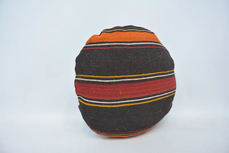 Cushion, Interior Designer Pillow, Turkish Pillow, Turkish Kilim Pillow, Lounge Throw Cushion Cover, 20x20 Brown Cushion, Colorful Pillow - 3