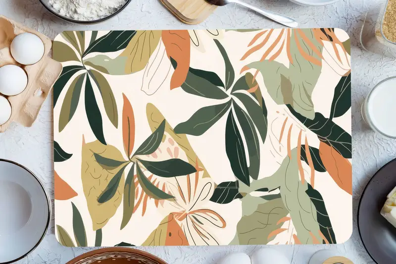 ボヘミアンフローラルガラスカッティングボード、強化安全、モダンキッチンエッセンシャル