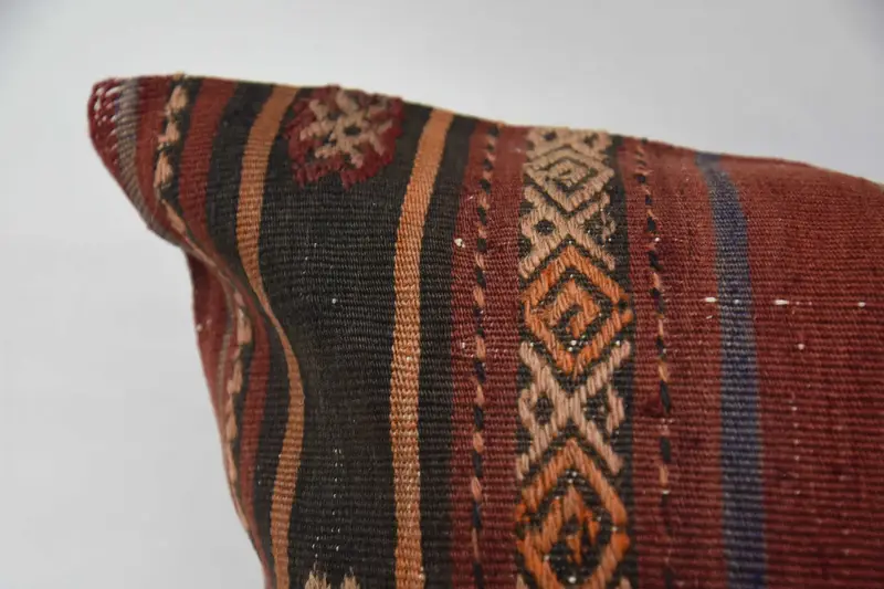 Turkish Bench Cushion, Cushion Cover, 32x32 Red Cushion Case, Throw Kilim Pillow, Antique Pillows, Hippie Throw Pillow Case, Boho Pillow - 2
