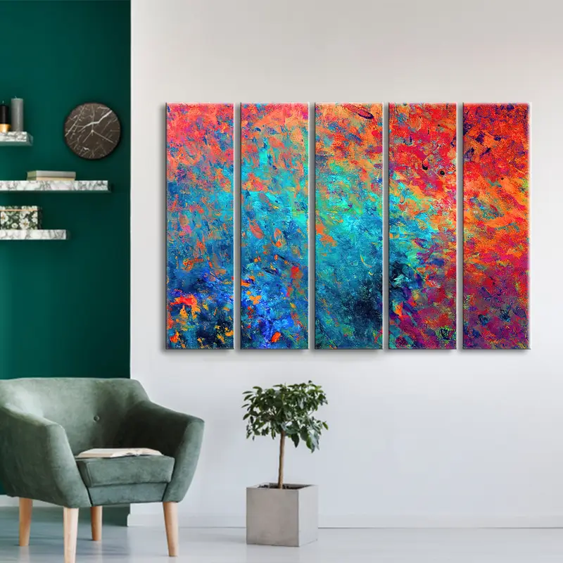 Blue Red Abstract Canvas, Colorful Wall Art, Abstract Wall Art, Colorful Canvas, Abstract Canvas, Colorful Painting, Abstract Painting, - 4
