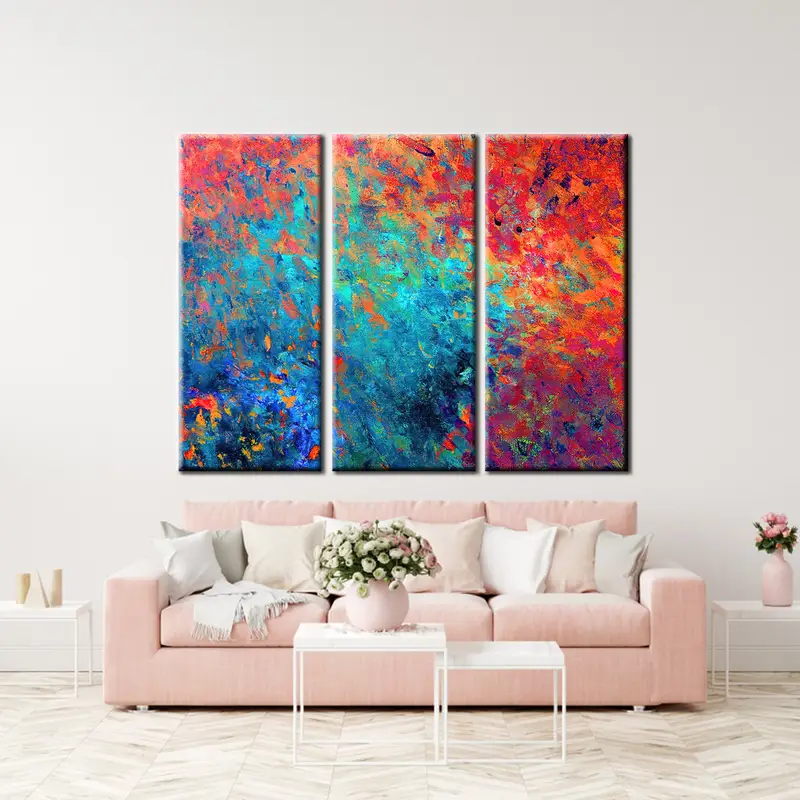 Blue Red Abstract Canvas, Colorful Wall Art, Abstract Wall Art, Colorful Canvas, Abstract Canvas, Colorful Painting, Abstract Painting, - 2
