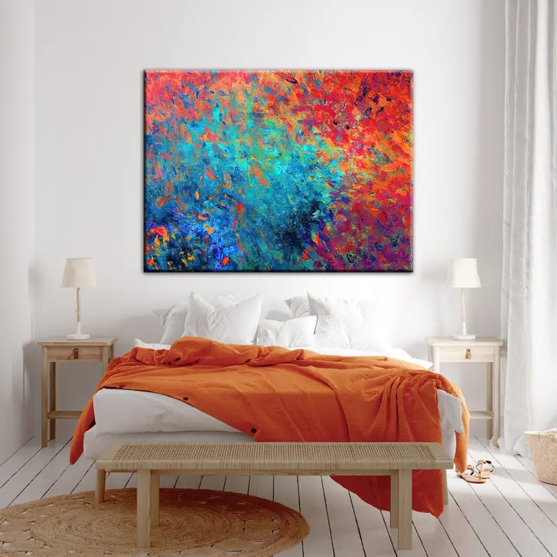 Blue Red Abstract Canvas, Colorful Wall Art, Abstract Wall Art, Colorful Canvas, Abstract Canvas, Colorful Painting, Abstract Painting, - 9