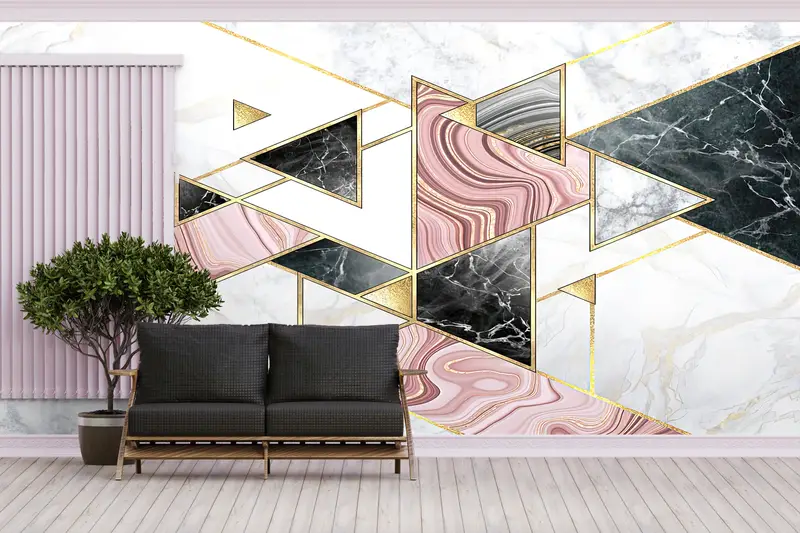 Zarif Modern Mermer Baskılı Duvar Kağıdı: Lüks Ev Dekorasyonu