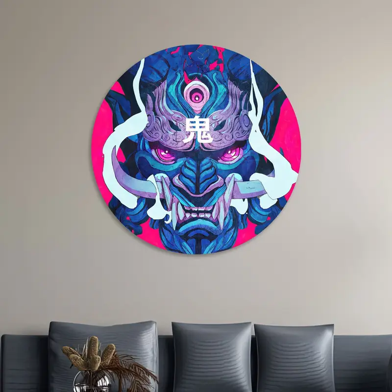 あなたの男の洞窟のための素晴らしいピンクの抽象的なホラー キャンバス