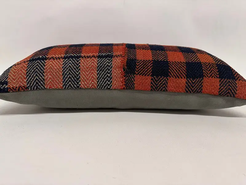 Handmade Kilim Cushion, Cotton Pillow, 12x24 Orange Pillow, Cushion Cover, Interior Designer Pillow, Yoga Cushion Case, Pillow for Couch - 5