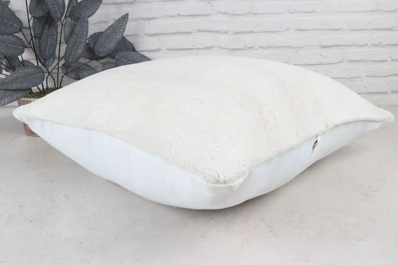 22x22 White Pillow, Boho Pillow Sham Cover, Vintage Kilim Pillow, Ethnic Pillow Cover Cushion Case, Pillow, Throw Kilim Pillow - 7