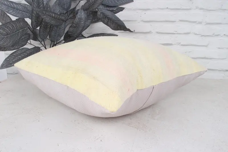 Interior Designer Pillow, Cotton Pillow Sham, 18x18 Yellow Pillow, Morroccon Kilim Cushion Pillow Sham, Turkish Pillow, Pillow, Boho Pillow - 6