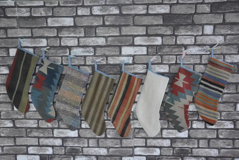 Festive Christmas Ornaments Pattern, 9 Inch Wide Christmas Stocking