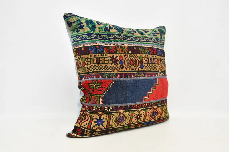 Gift Pillow, Ethnical Kilim Rug Pillow, 32x32 Red Cushion Cover, Pillow for Sofa, Outdoor Pillow Sham, Cushion Cover - 3