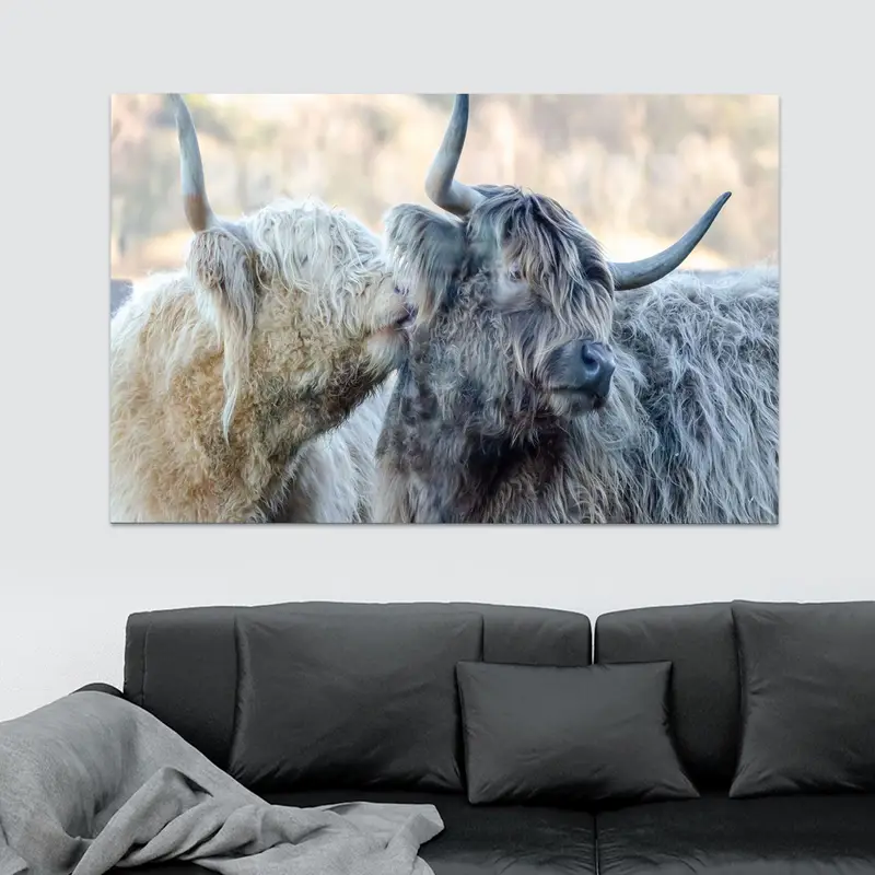 エレガントな農家愛牛牛プリントガラス - モダンな農家の装飾