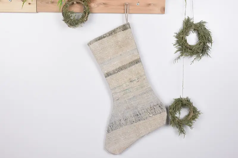 Festive Christmas Ornaments Pattern, 19 Inch Wide Christmas Stocking