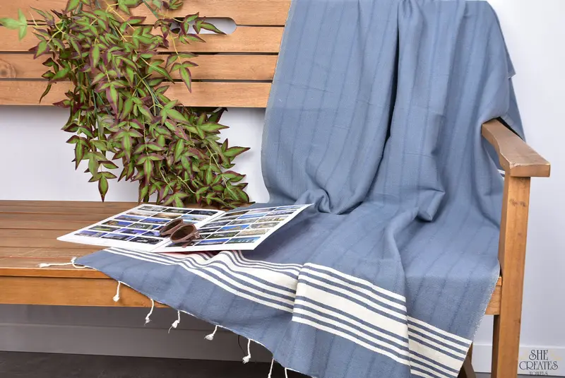 64x36 Baumwollstreifentuch, sandresistente türkische Handtuch für den Strand, individuell - 3