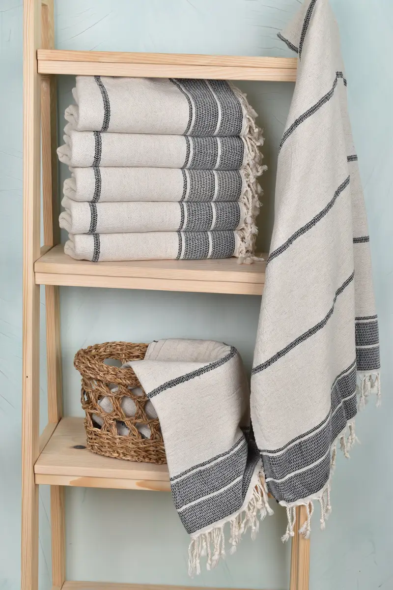 Summer Gift, 70x36 Linen Striped Towel, Bachelorette Party Gift, Wedding For Favor, Turkish Towel Personalized, Beach towel, Bridemaids Beach Towel - 3