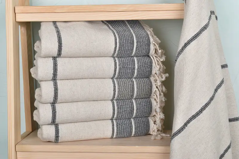 Summer Gift, 70x36 Linen Striped Towel, Bachelorette Party Gift, Wedding For Favor, Turkish Towel Personalized, Beach towel, Bridemaids Beach Towel - 2