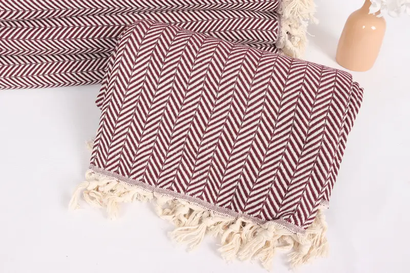 92x76 Cotton Chevron Towel, Organic Throw, Boho Throw Blankets, Personalized Bridesmaid Gift, Woven Blanket, Halloween Blanket, Throw Blanket Couch - 4