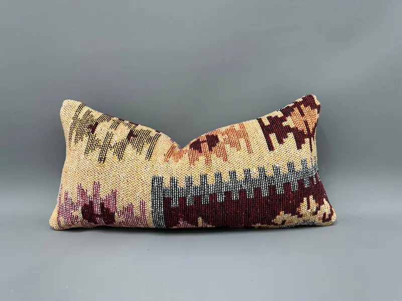 Christmas Cushion Cover, Pastel Cushion Case, 10x20 Yellow Pillow Case, Boho Pillow Sham Cover, Cushion, Car Pillow, Kilim Pillow, Boho Pillow - 1