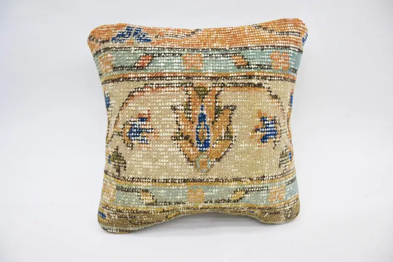 12x12 Beige Pillow Sham, Pillow for Sofa, Boho Pillow, Pillow Sham, Handmade Kilim Cushion, Ikat Cushion Cover, Outdoor Cushion Case - 1