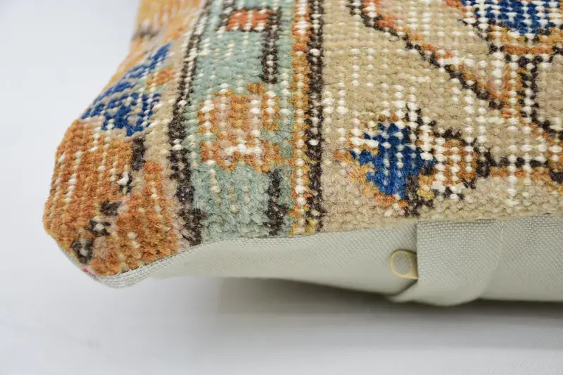 12x12 Beige Pillow Sham, Pillow for Sofa, Boho Pillow, Pillow Sham, Handmade Kilim Cushion, Ikat Cushion Cover, Outdoor Cushion Case - 5