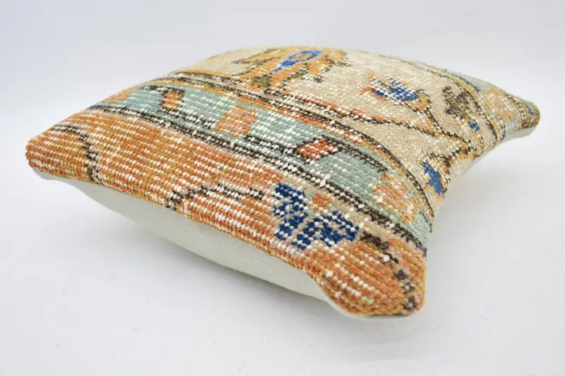 12x12 Beige Pillow Sham, Pillow for Sofa, Boho Pillow, Pillow Sham, Handmade Kilim Cushion, Ikat Cushion Cover, Outdoor Cushion Case - 6