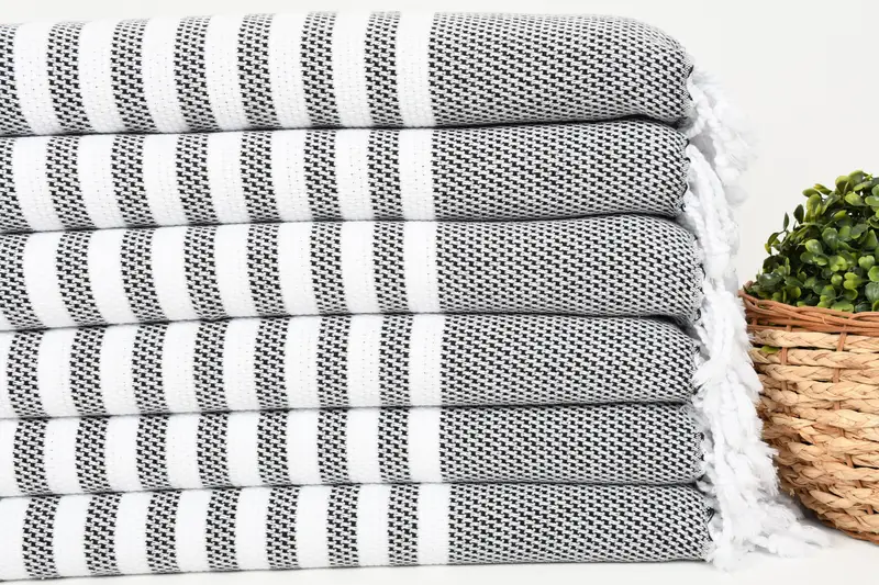 Wedding Hand Made Gift, Custom Hand Towel, Wedding Favors, Personalized Dish Towel, 44x24 Cotton Striped Towel, Home Decor Gifts, Bride Gift - 2