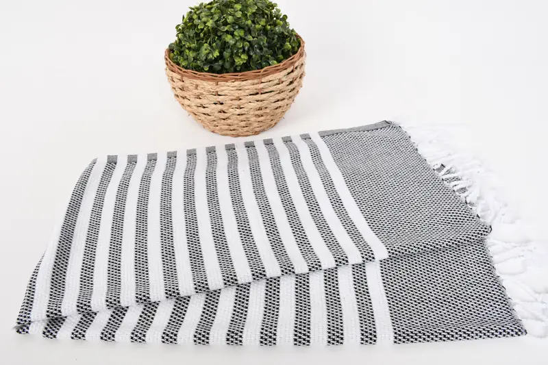 Wedding Hand Made Gift, Custom Hand Towel, Wedding Favors, Personalized Dish Towel, 44x24 Cotton Striped Towel, Home Decor Gifts, Bride Gift - 4