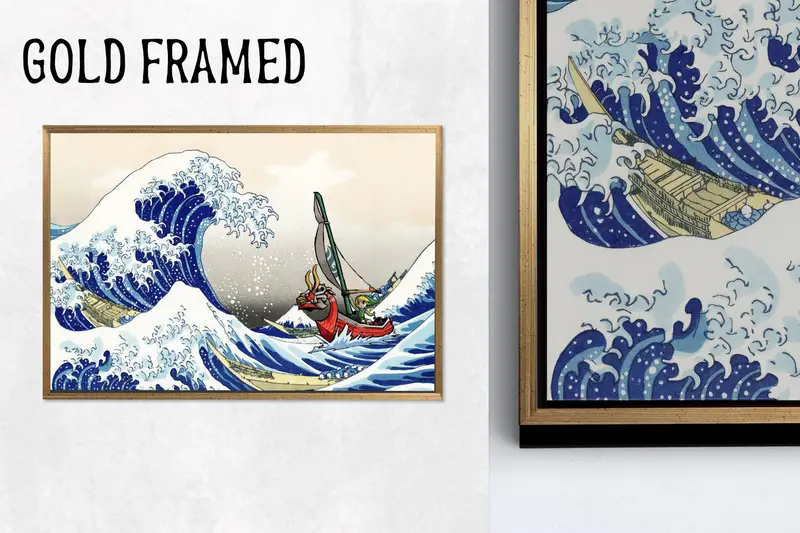 Windwaker Waves: Kanagawa'dan Esinlenen Baskılı Kanvas Sanatı