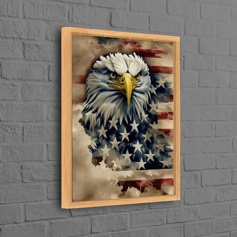 Cuadro moderno con bandera del águila americana - Decoración elegante