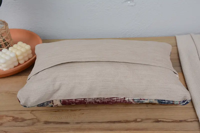 Pillow for Sofa, Designer Throw Pillow Case, Vintage Throw Pillow Cover, Antique Pillows, 12x20 Red Pillow Cover, Kilim Pillow Cover, Pillow - 6