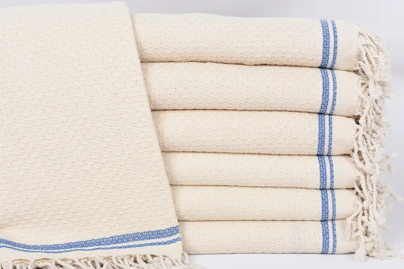 Personalized Turkish Towel, Sax Blue Striped, 67x36 Inches