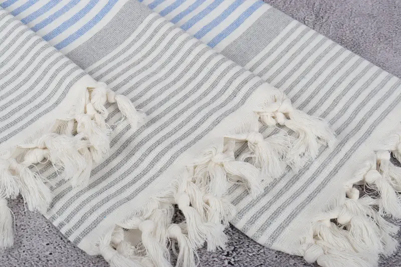 Small Bath Towels, Turkish Towel Hand Towel, 36x18 Cotton Striped Terry Towel, Wedding Favors, Wedding Anniversary Gift, Christmas Hand Towel - 5