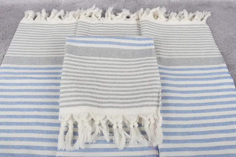 Small Bath Towels, Turkish Towel Hand Towel, 36x18 Cotton Striped Terry Towel, Wedding Favors, Wedding Anniversary Gift, Christmas Hand Towel - 4