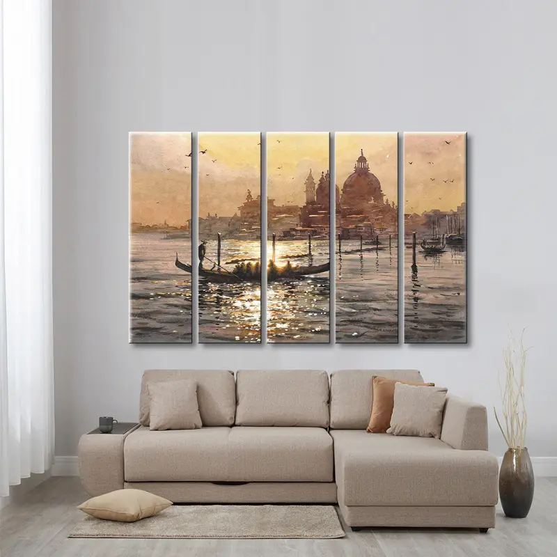 Arte de pared de Venecia Italia, arte de pared vintage de Venecia, lienzo de Venecia, arte de pared de Italia, lienzo de Italia, arte de pared vintage, lienzo vintage, paisaje marino - 3