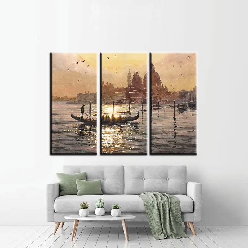 Arte de pared de Venecia Italia, arte de pared vintage de Venecia, lienzo de Venecia, arte de pared de Italia, lienzo de Italia, arte de pared vintage, lienzo vintage, paisaje marino - 1