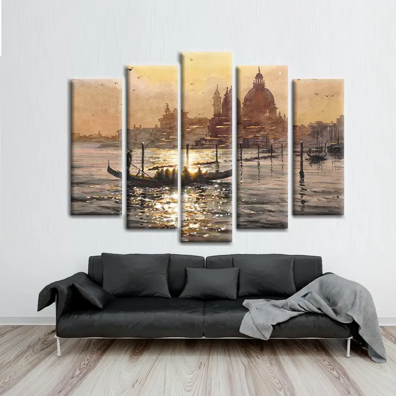Arte de pared de Venecia Italia, arte de pared vintage de Venecia, lienzo de Venecia, arte de pared de Italia, lienzo de Italia, arte de pared vintage, lienzo vintage, paisaje marino - 4
