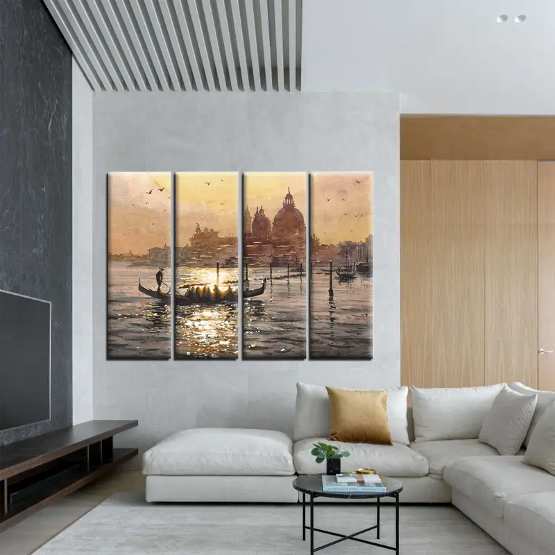Arte de pared de Venecia Italia, arte de pared vintage de Venecia, lienzo de Venecia, arte de pared de Italia, lienzo de Italia, arte de pared vintage, lienzo vintage, paisaje marino - 2