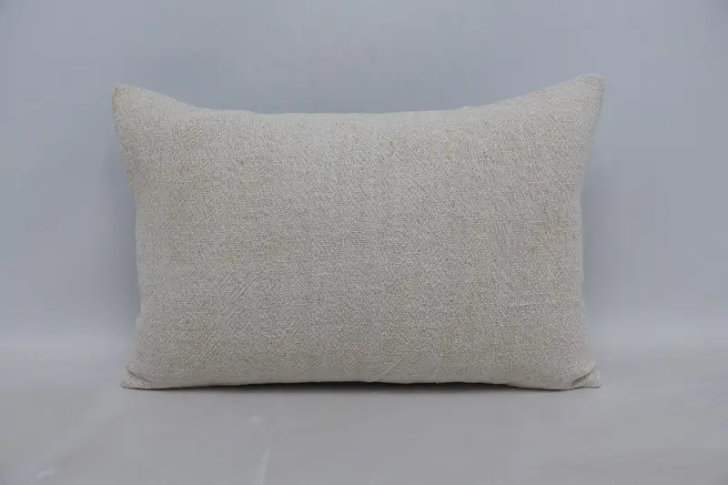 Turkish Pillow, Toss Pillow, Throw Kilim Pillow, Kilim Cushion Sham, Outdoor Bolster Cushion Case, 16x24 White Cushion Cover, Cushion - 1