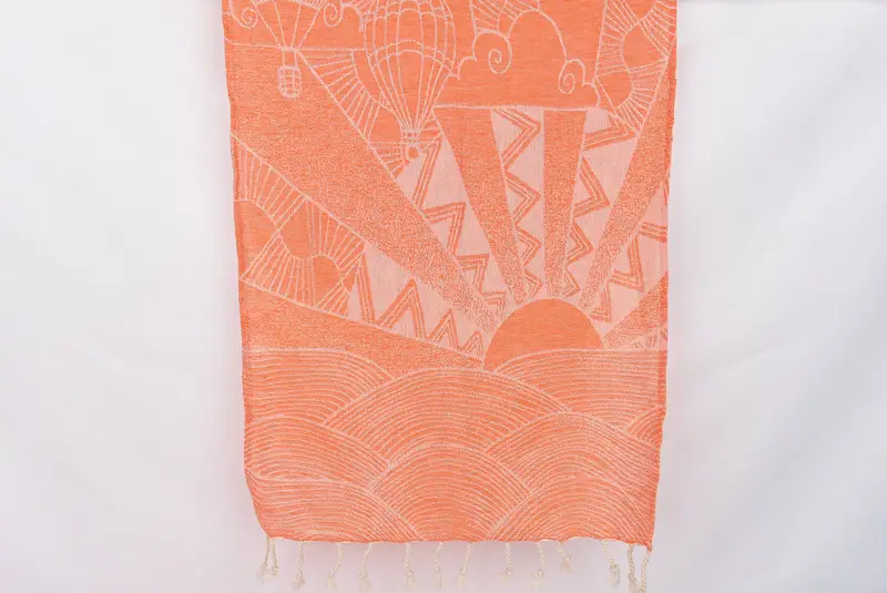 Kitchen Towel Hand Towel Orange Washcloth Patterned Peshkir, 18x36 Inches