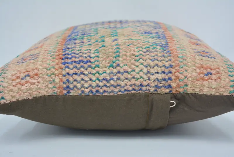 12x12 Blue Pillow Case, Pillow Case, Vintage Kilim Throw Pillow, Kilim Cushion Sham, Kilim Pillow Cover, Cotton Pillow Case - 5