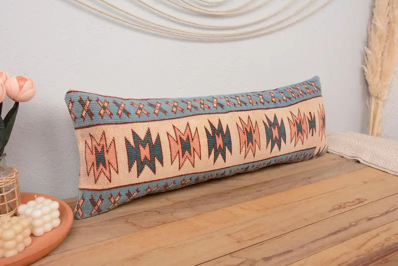 12x36 Beige Cushion, Kilim Pillow, Traditional Pillow Sham, Antique Pillows, Neutral Throw Cushion Cover, Throw Kilim Pillow, Pillow - 1