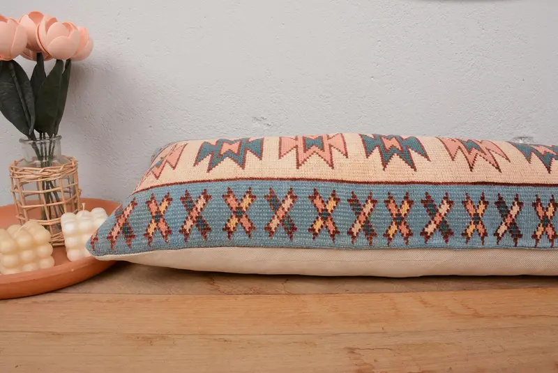 12x36 Beige Cushion, Kilim Pillow, Traditional Pillow Sham, Antique Pillows, Neutral Throw Cushion Cover, Throw Kilim Pillow, Pillow - 5