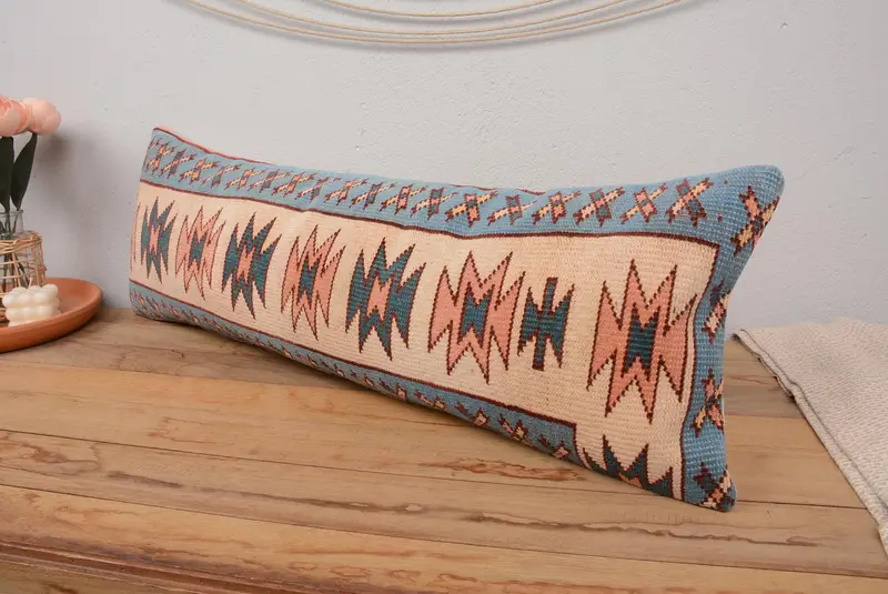 12x36 Beige Cushion, Kilim Pillow, Traditional Pillow Sham, Antique Pillows, Neutral Throw Cushion Cover, Throw Kilim Pillow, Pillow - 4